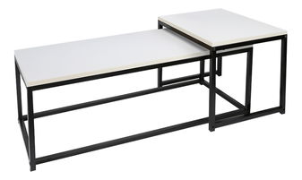 Set 2 buc. măsuțe de cafea Kastty (alb + negru)