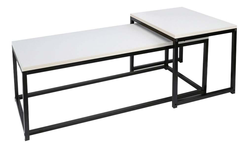 Set 2 ks. konferenčných stolíkov Kastty (biela + čierna)