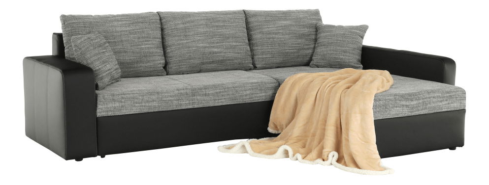 Rohová sedačka Manter (čierna + sivá) (L)