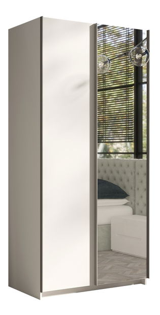 Gardróbszekrény Plantean 100 (fehér + tükör)