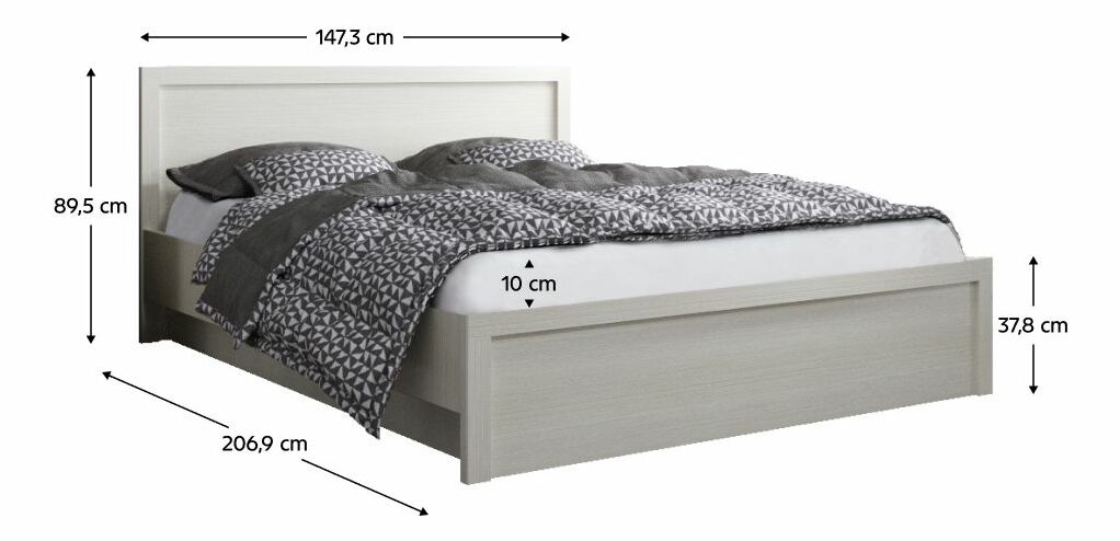Bračni krevet 140 JESS (bijela) (s podnicom)