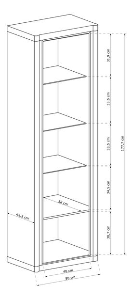 Vitrină Douglas 16 (Stejar trufă)