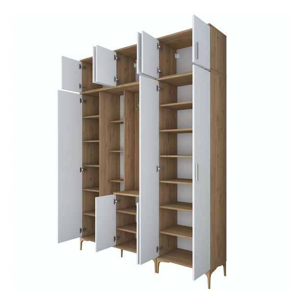 Predsoblje Emily 28 (s ogledalom) (orah + bijela)