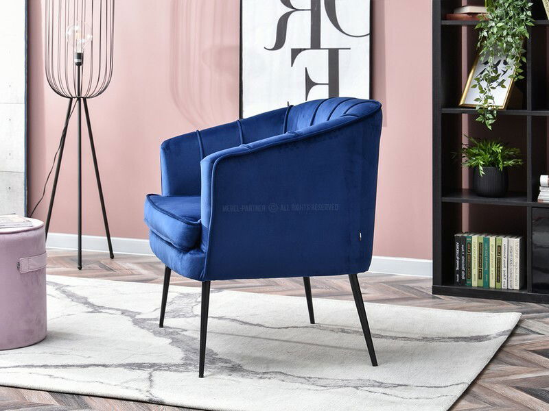 Fotoliu Etimee F (albastru marin + auriu)
