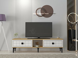 TV stolík/skrinka Yutta 2 (dub + biela)