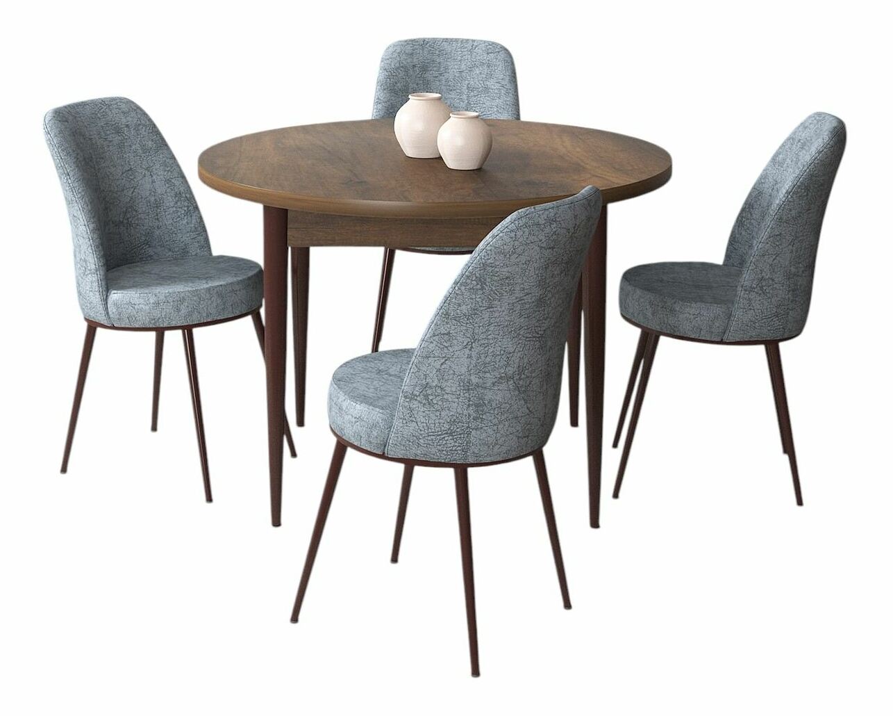 Jedálenský set Torra (orech barokový + sivá) (pre 4 osoby)