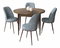 Jedálenský set Torra (orech barokový + sivá) (pre 4 osoby)