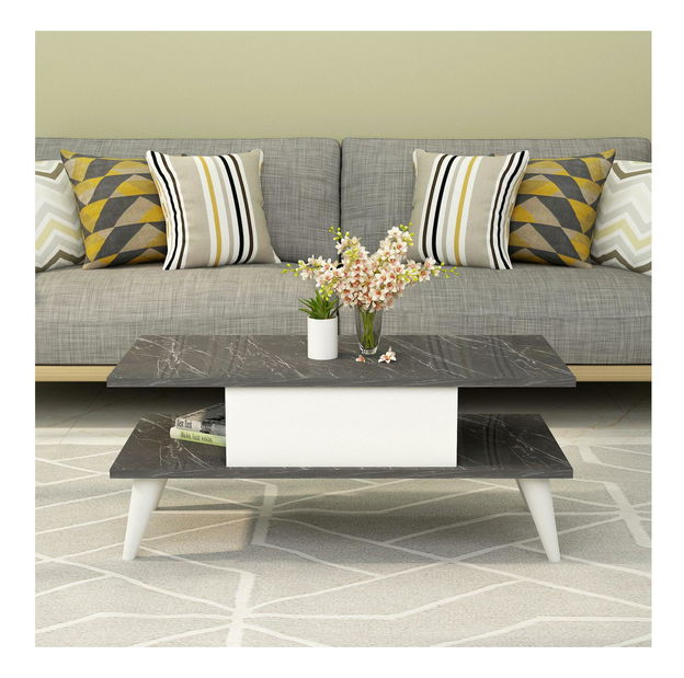 Măsuță de cafea Disevo 1 (negru + alb) 