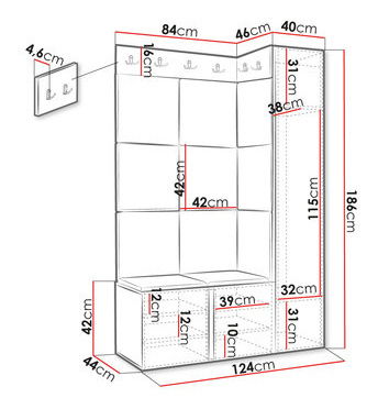 Predsoblje Torro IX (bijela + bež)