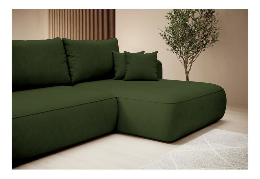 Sarokkanapé Fergie (J) (zöld + fekete)