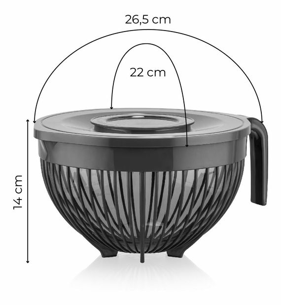 Habverő tál szett fedéllel Brita (szürke)