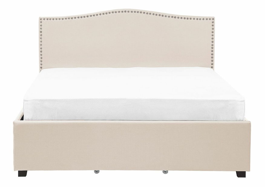 Franciaágy 160 cm MONTHY (ágyráccsal és tárolóhellyel) (bézs) *kiárusítás