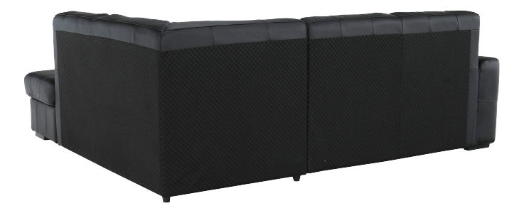 Kožená rohová sedačka Thaldia (čierna) (P)