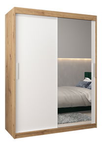 Ormar za garderobu 150 cm Toki 2 (hrast artisan + bijela mat)