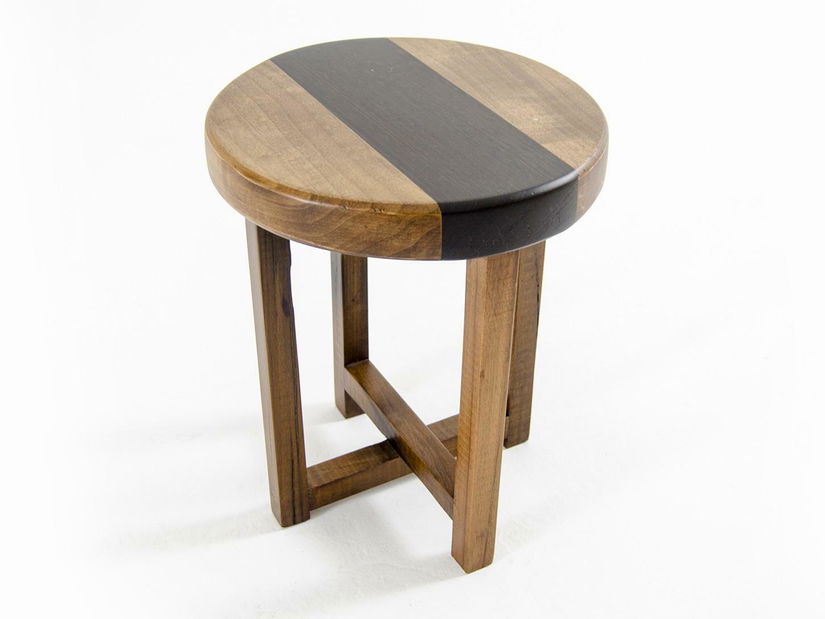 Barová stolička Bolemo (orech + tmavohnedá) 