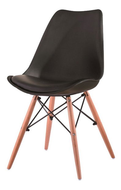 Jedálenská stolička Kent (tmavosivá + buk)