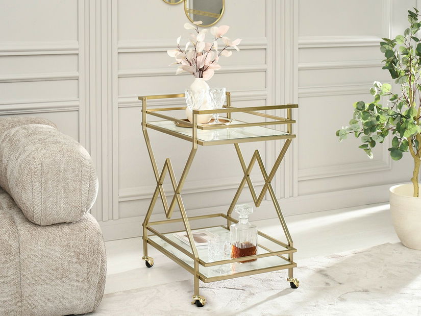 Măsuță de cafea Gemido (marmură + auriu)