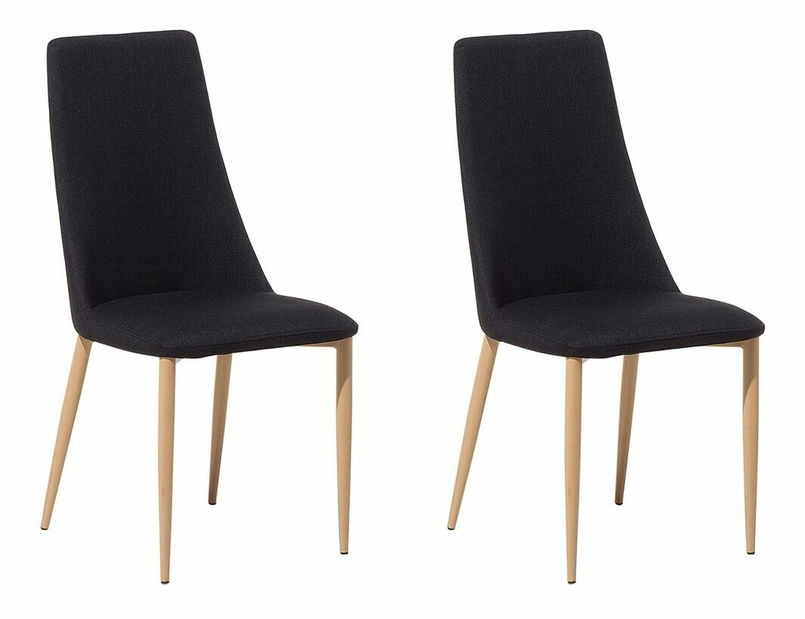 Set 2 buc. scaune pentru sufragerie Clenot (negru)