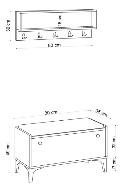 Predsieňová zostava Aliex 10 (Biela + Čierna)