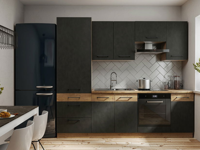 Dulap de bucătărie pentru alimente Virion 60 DK 210 2F (Stejar lancelot + gri)