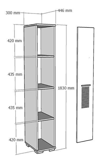 Dulap cu rafturi Vipapo 9 (antracit + alb) 