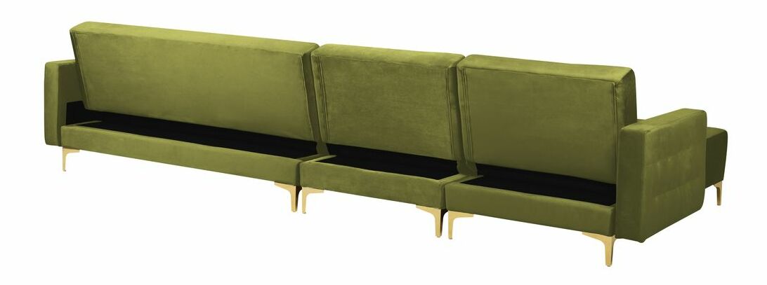 Kutna garnitura za sjedenje s tabureom Aberde (zelena)