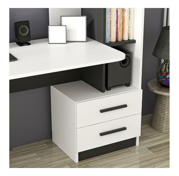 PC asztal Aslan (fehér + fekete)