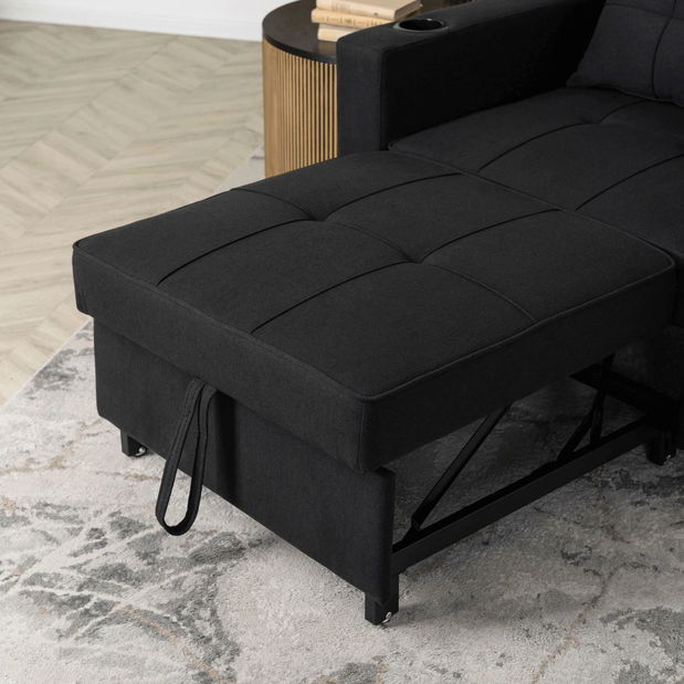 Széthúzható fotel Suspendida (fekete) 