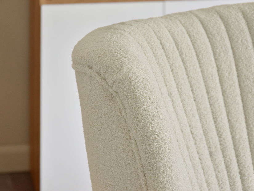 Relaxačné kreslo Dintieno (krémová + dub)