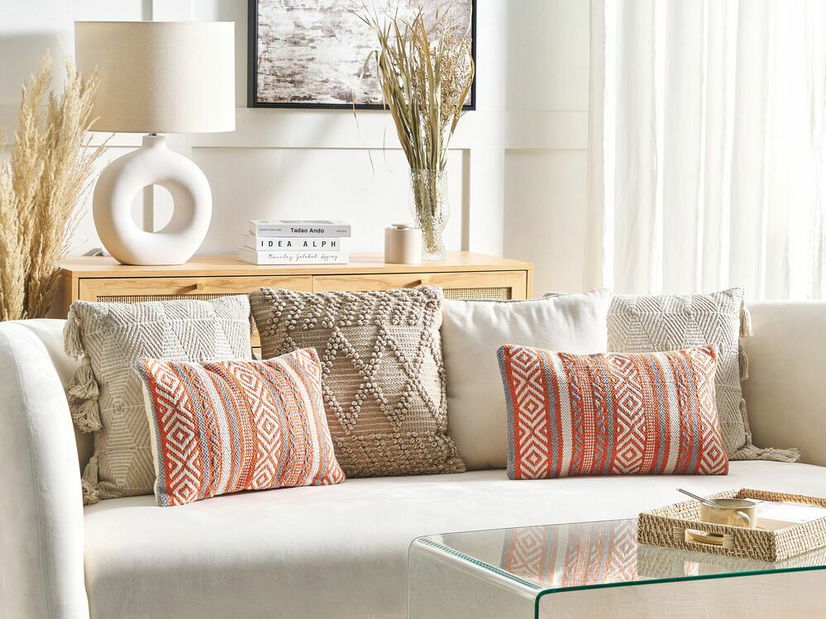 Sada 2 ozdobných vankúšov 30 x 50 cm Inully (oranžová)