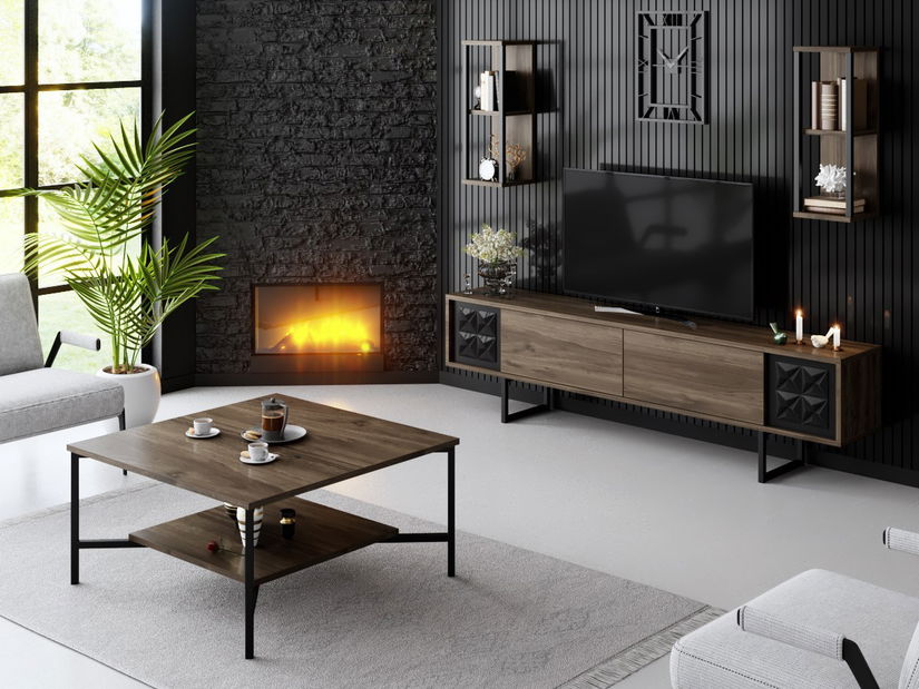 Set mobilier living Buon 2 (nuc + negru)