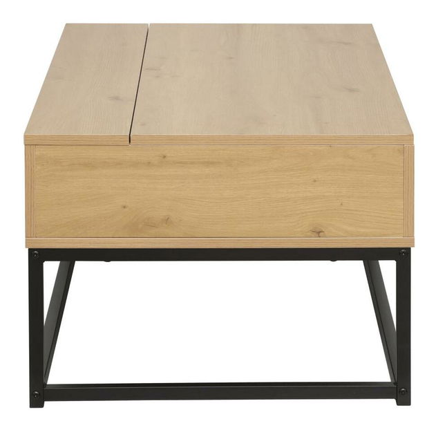 Masă de cafea Lendemain (stejar + negru) (cu sp. depozitare)