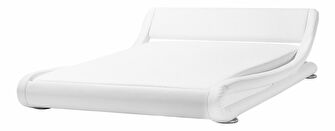 Manželská posteľ 180 cm AVENUE (s vodným matracom) (biela)