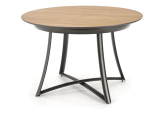 Széthúzható étkezőasztal 118-140 cm Marya (természetes fa + fekete) (4 és 6 fő részére)