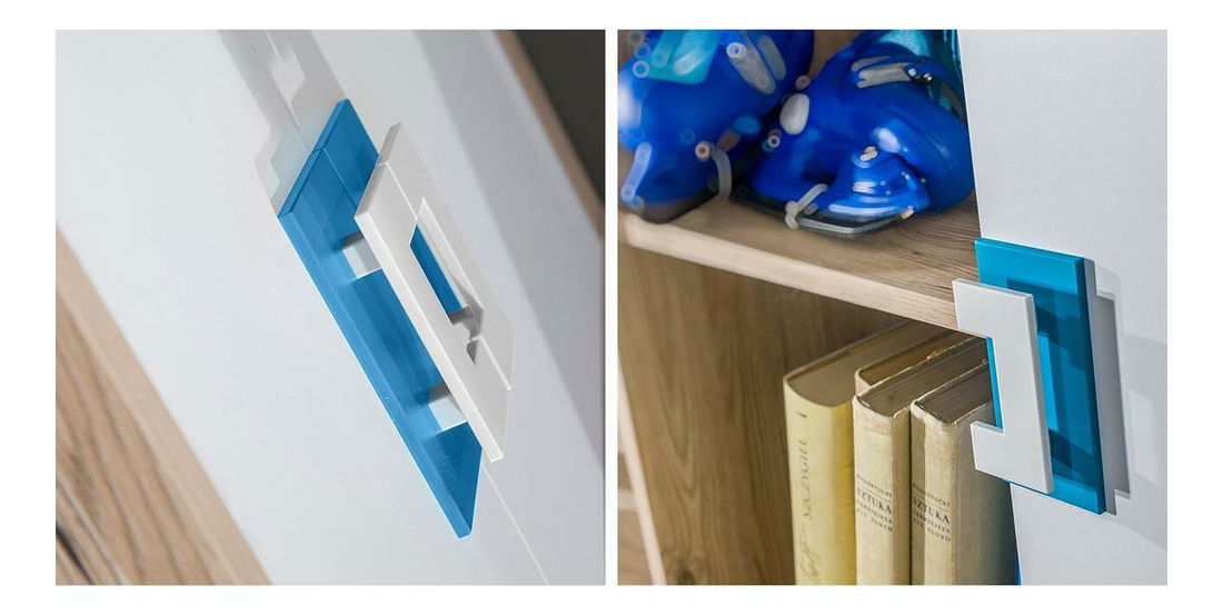 Komód 120 NI08 Nika (világos tölgy + fehér + világos tölgy)