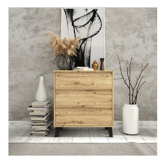 Komoda Brisas 2 (dub artisan + čierna) 