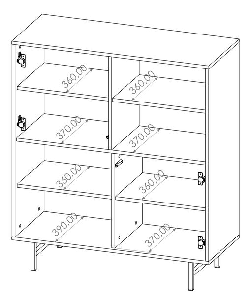 Comodă Presto K2D (Negru mat + captains deck)