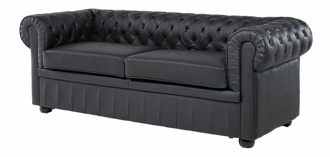 Sedacia súprava CHICHESTER (koža) (čierna) (pre 4 osoby)