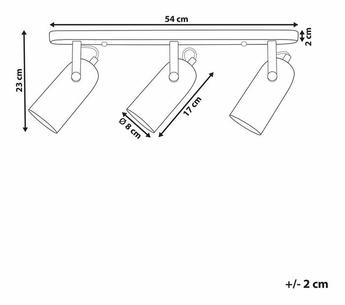 Trojitá Fali lámpa TYRO (fém) (fekete)