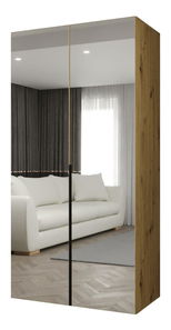 Ruhásszekrény 100 cm Alice 3 (artisan tölgy + fekete)