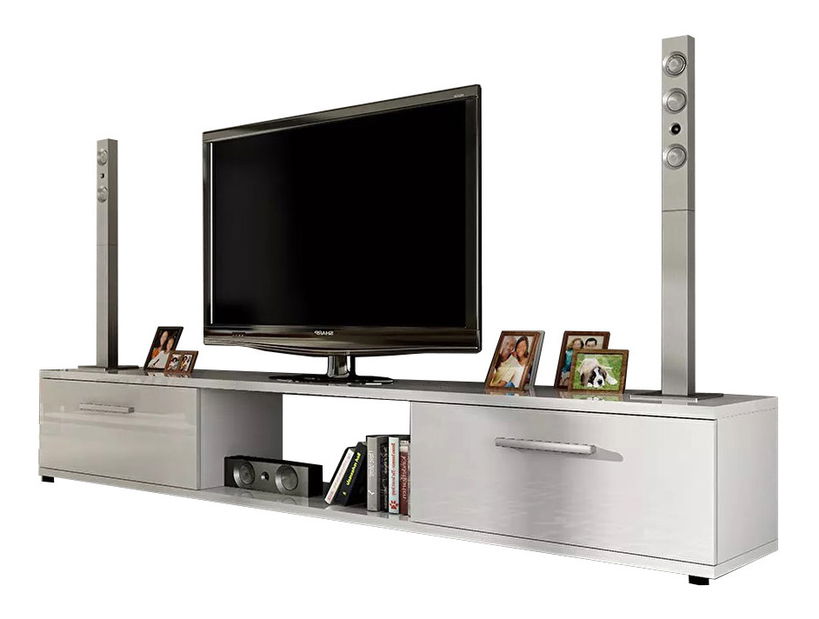 TV stolík Marvin II (lesk biely)