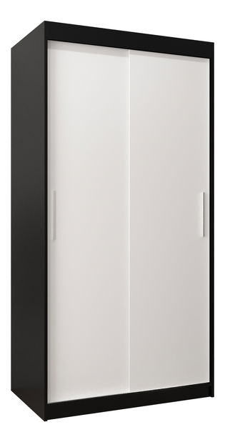 Ormar za garderobu 100 cm Toki (crna mat + bijela mat)