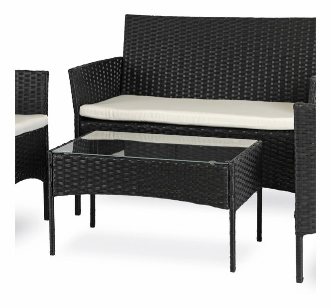 Kerti szett Manta (fekete + bézs) (4 fő részére)