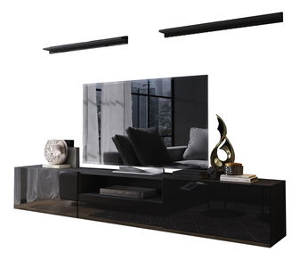 Mobilier living Berny 21 (negru + negru lucios)