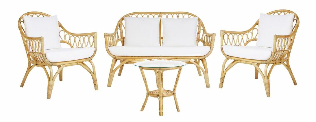 Set mobilier de grădină Sanford (alb crem) (pentru 4 persoane)