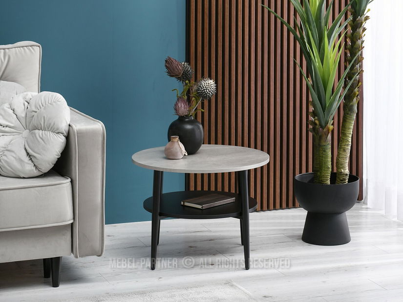 Konferenčný stolík Randolf S (betón + čierna)