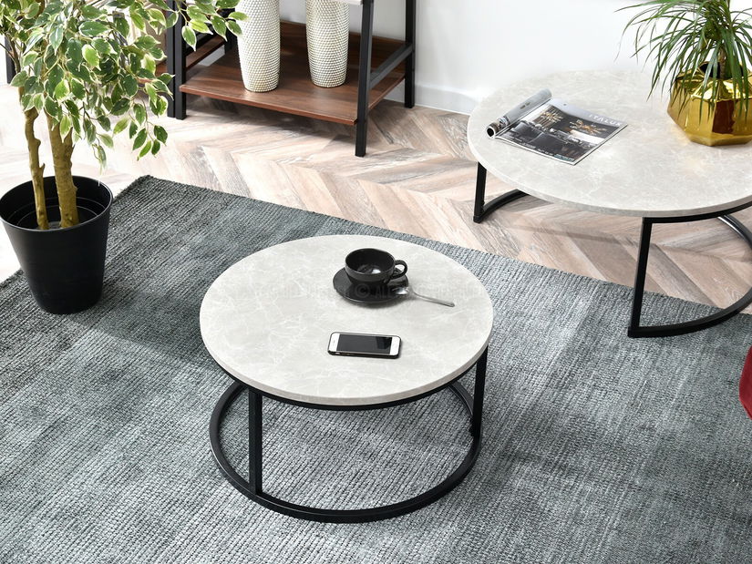 Măsuță de cafea Kolja Stolik S (gri + negru)