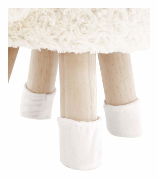 Taburet v tvare ovečky Banzai (biela + ružová + prírodná)