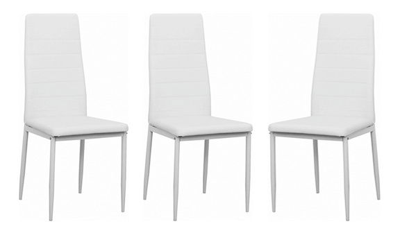Set 3ks. jedálenských stoličiek Collort nova (biela ekokoža) *bazár