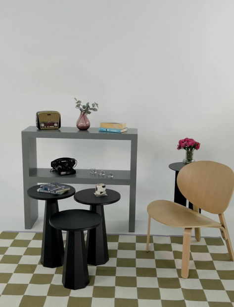 Set 3ks. príručných stolíkov Lilia L (čierna)